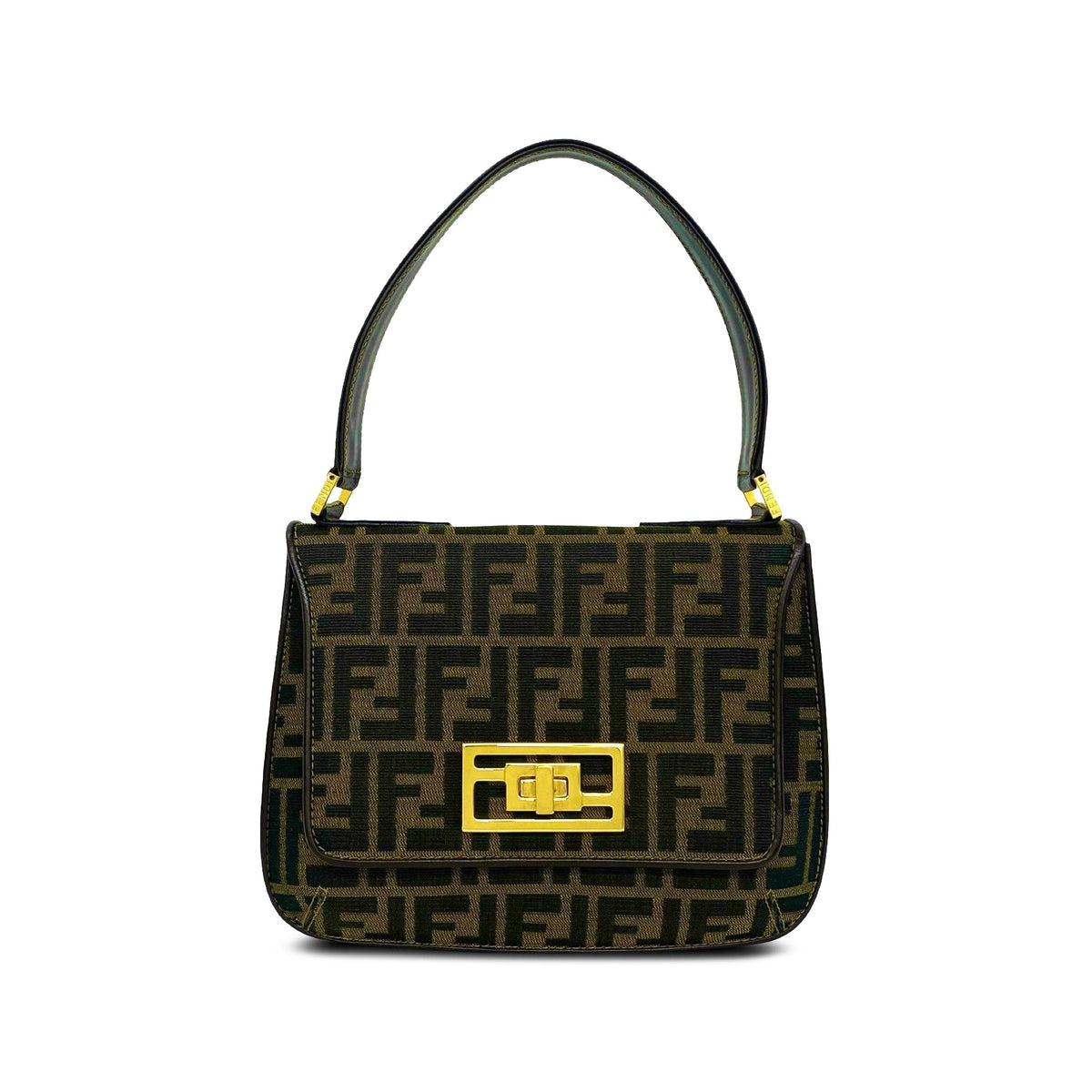 Fendi Zucca Canvas Shoulder Bag — Brown