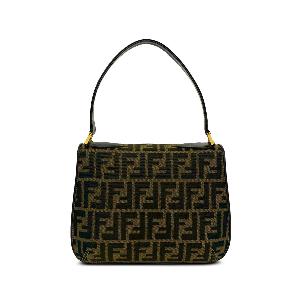 Fendi Zucca Canvas Shoulder Bag — Brown