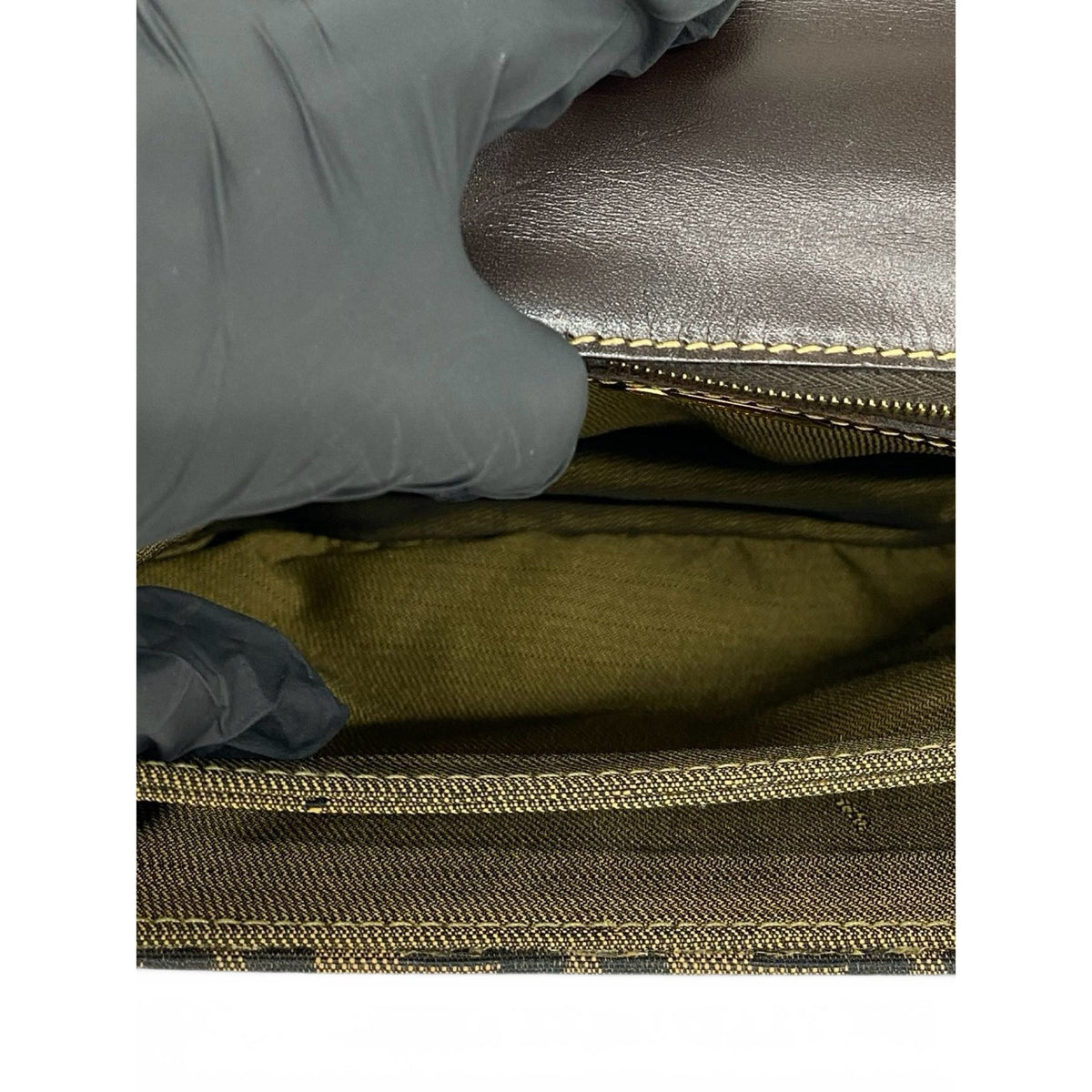 Fendi Zucca Canvas Shoulder Bag — Brown