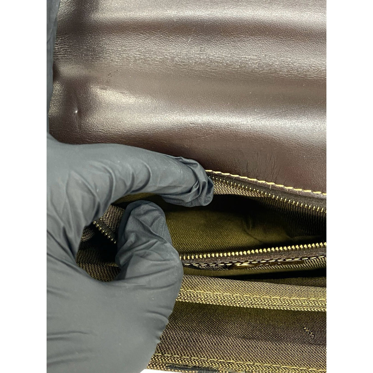 Fendi Zucca Canvas Shoulder Bag — Brown