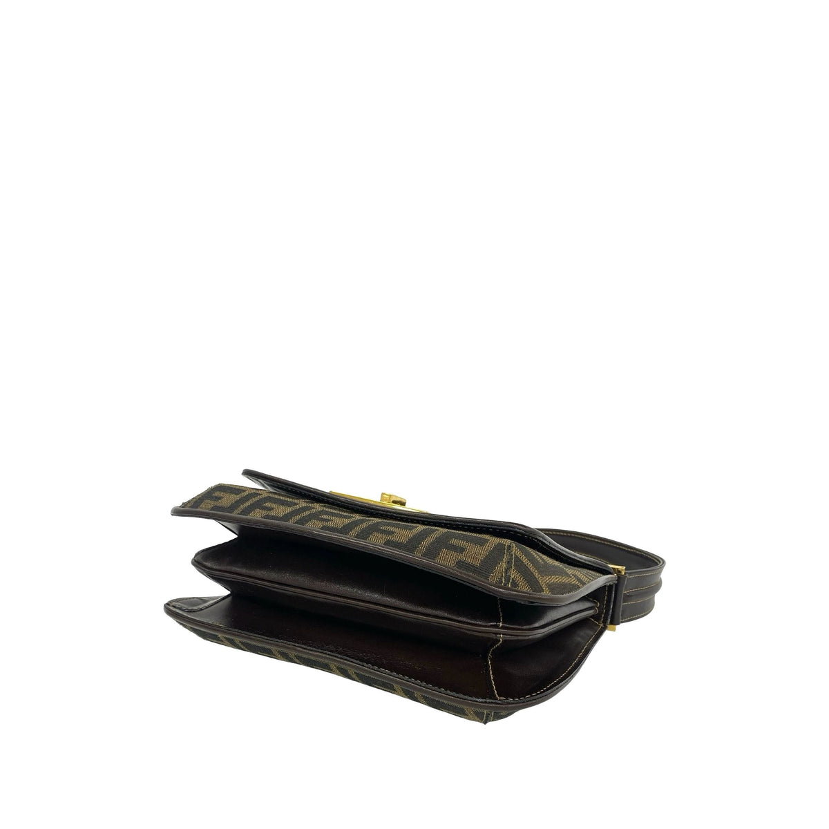 Fendi Zucca Canvas Shoulder Bag — Brown