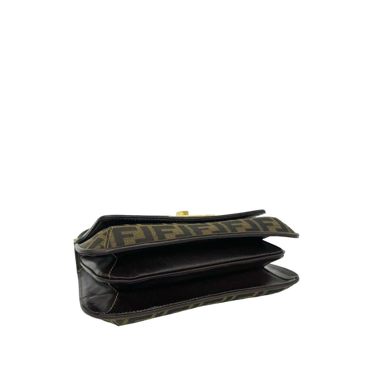 Fendi Zucca Canvas Shoulder Bag — Brown