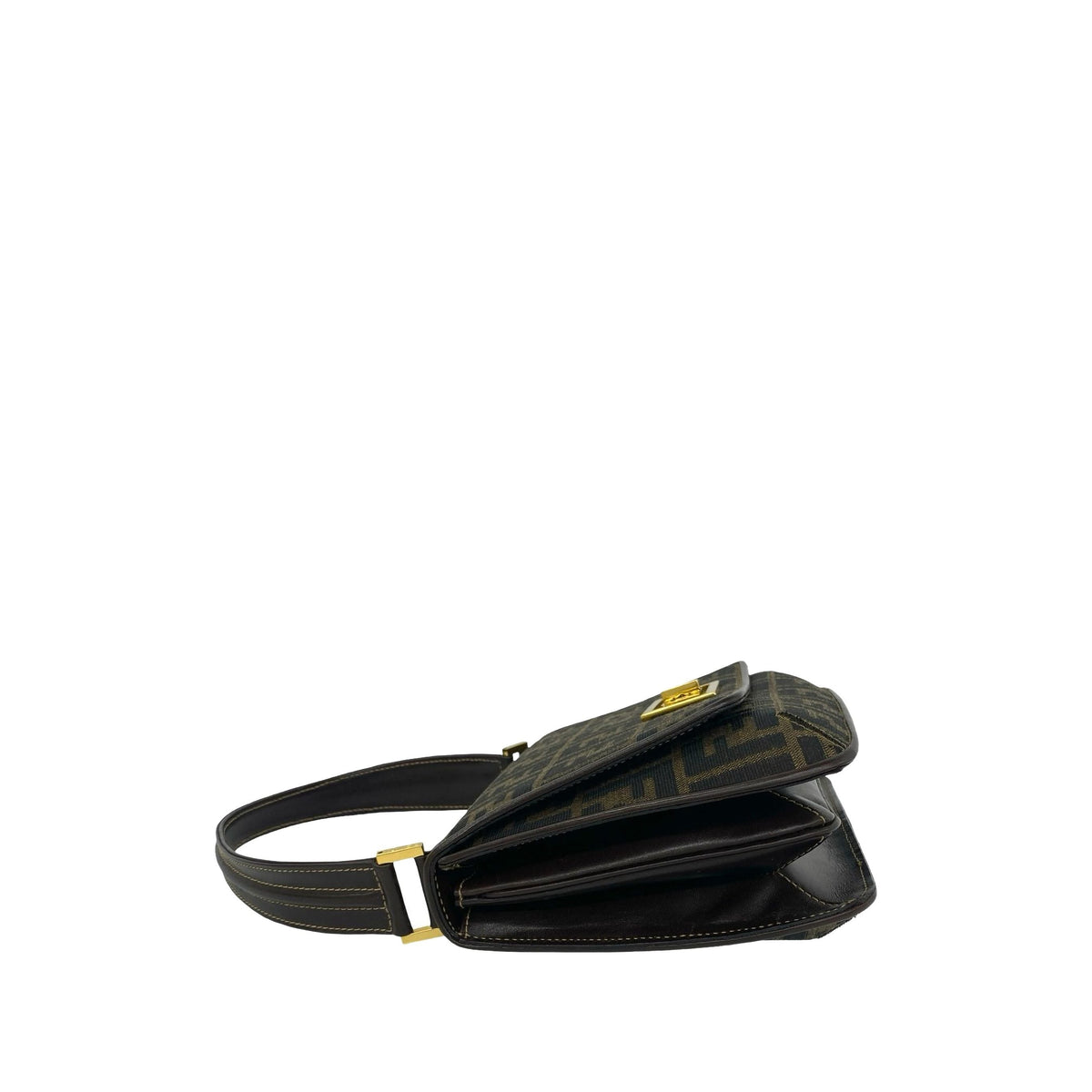 Fendi Zucca Canvas Shoulder Bag — Brown
