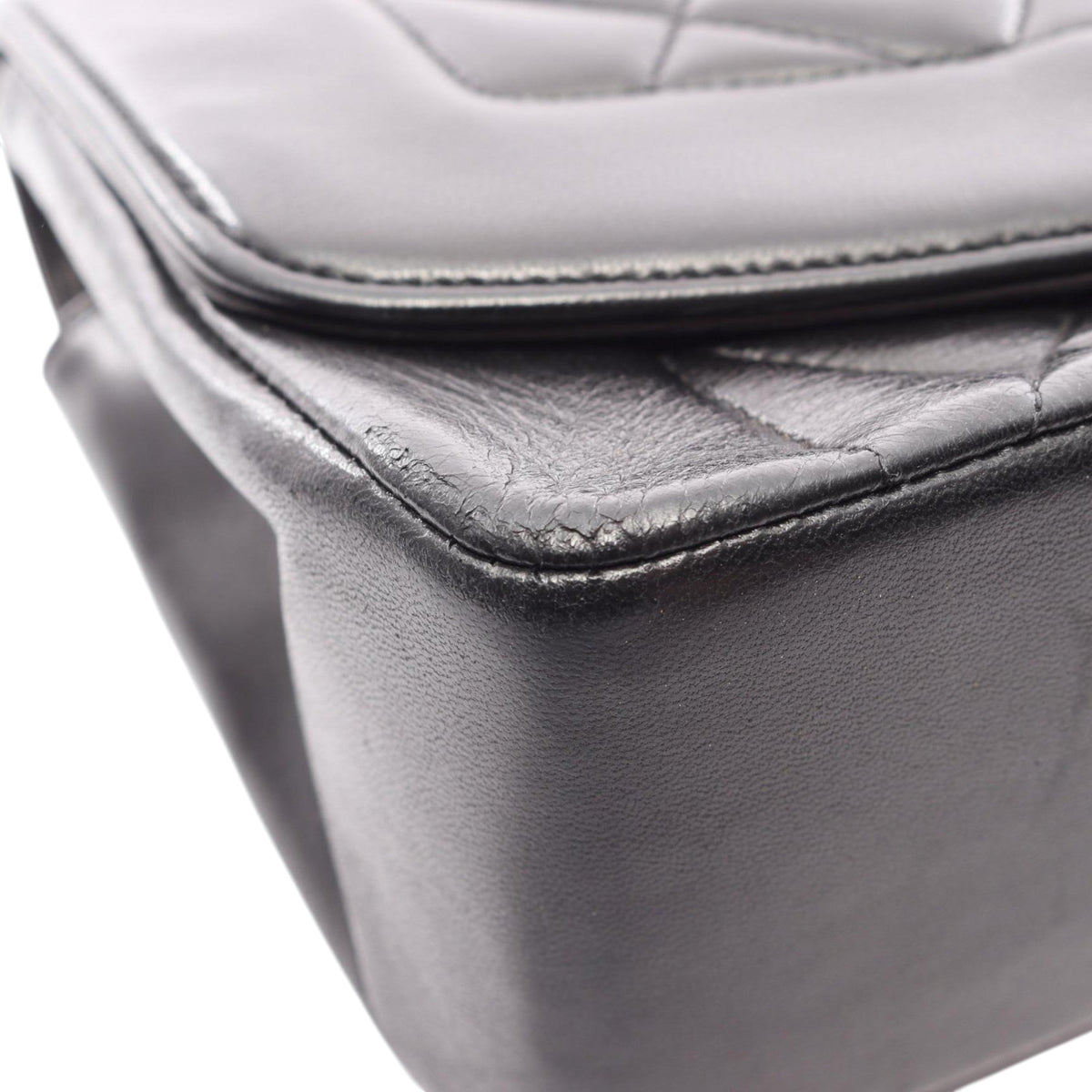Chanel Small Lambskin Diana Flap — Black