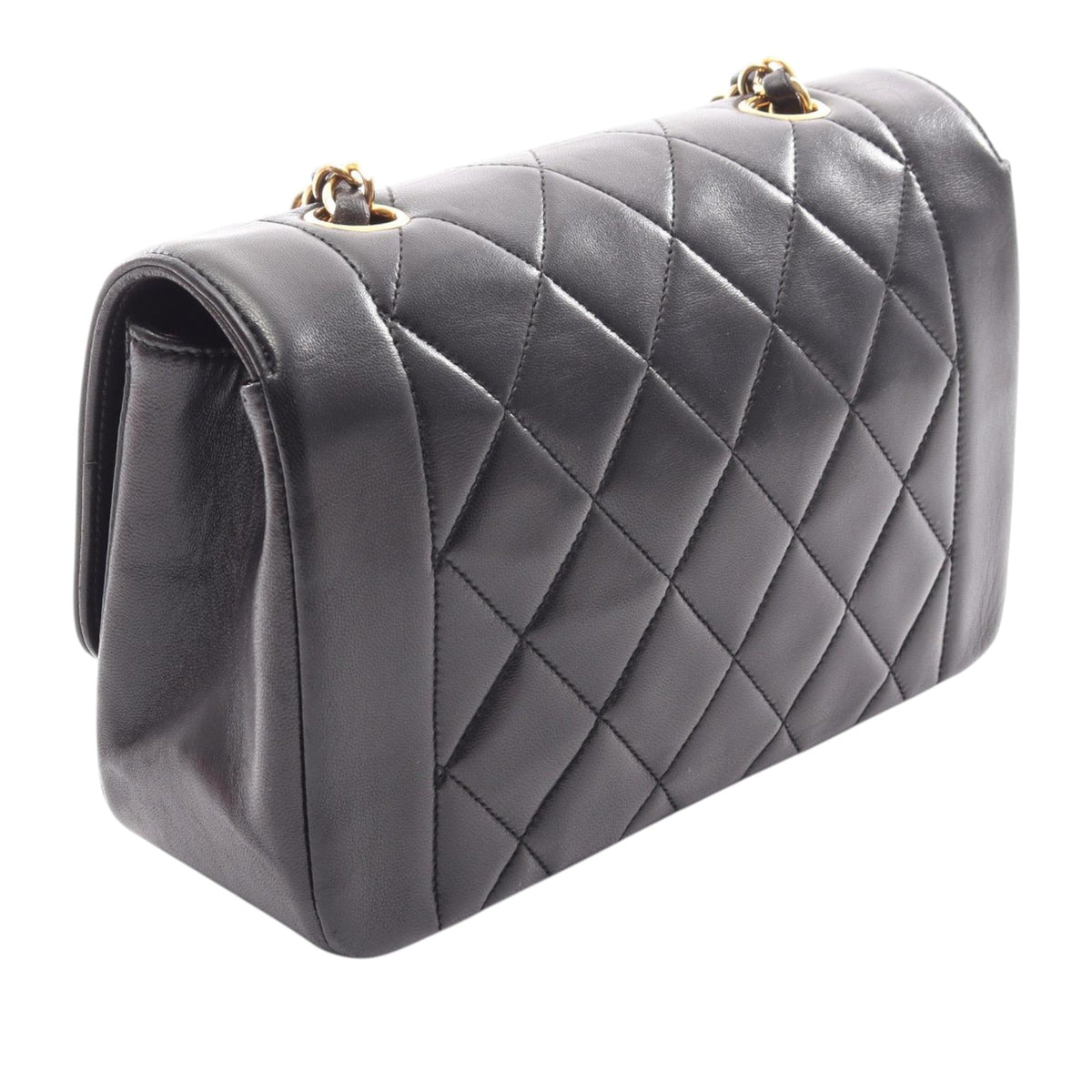 Chanel Small Lambskin Diana Flap — Black