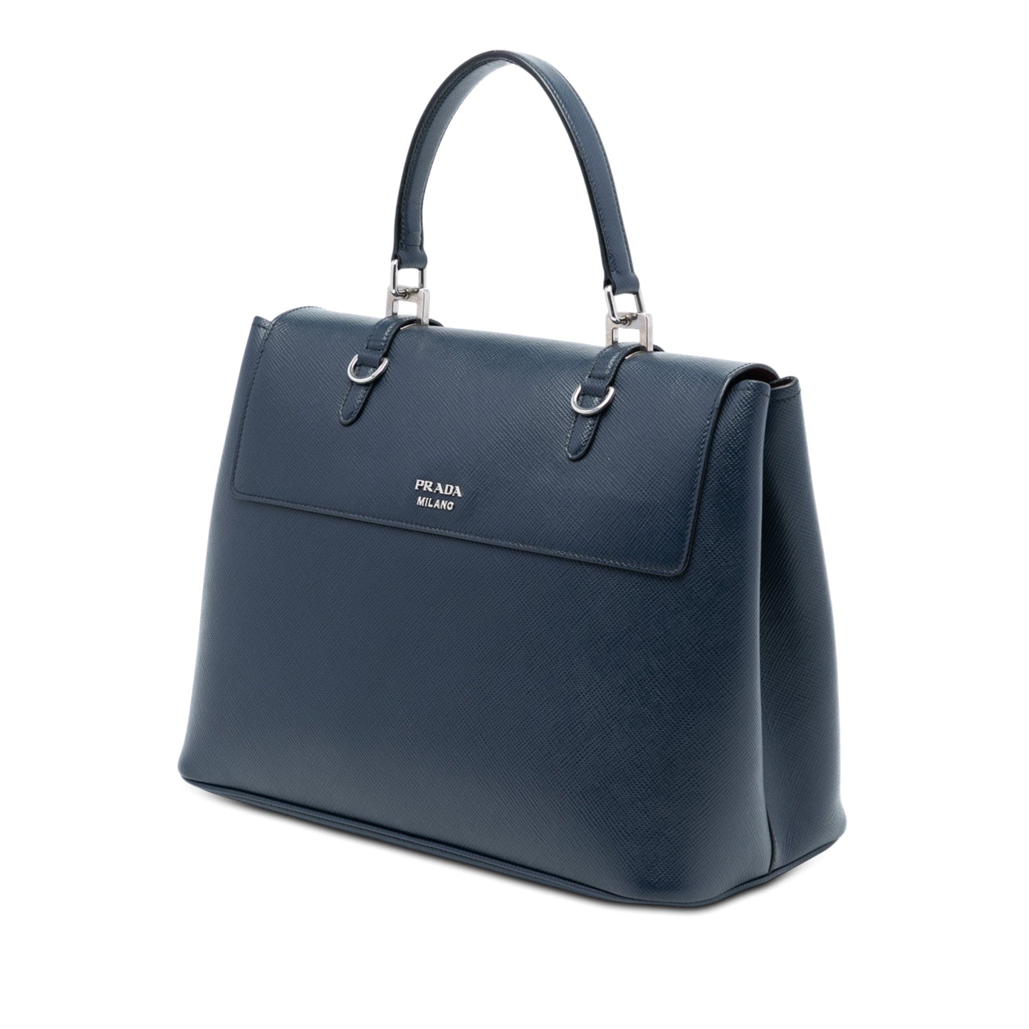 Prada Saffiano Cuir Double Turnlock Satchel