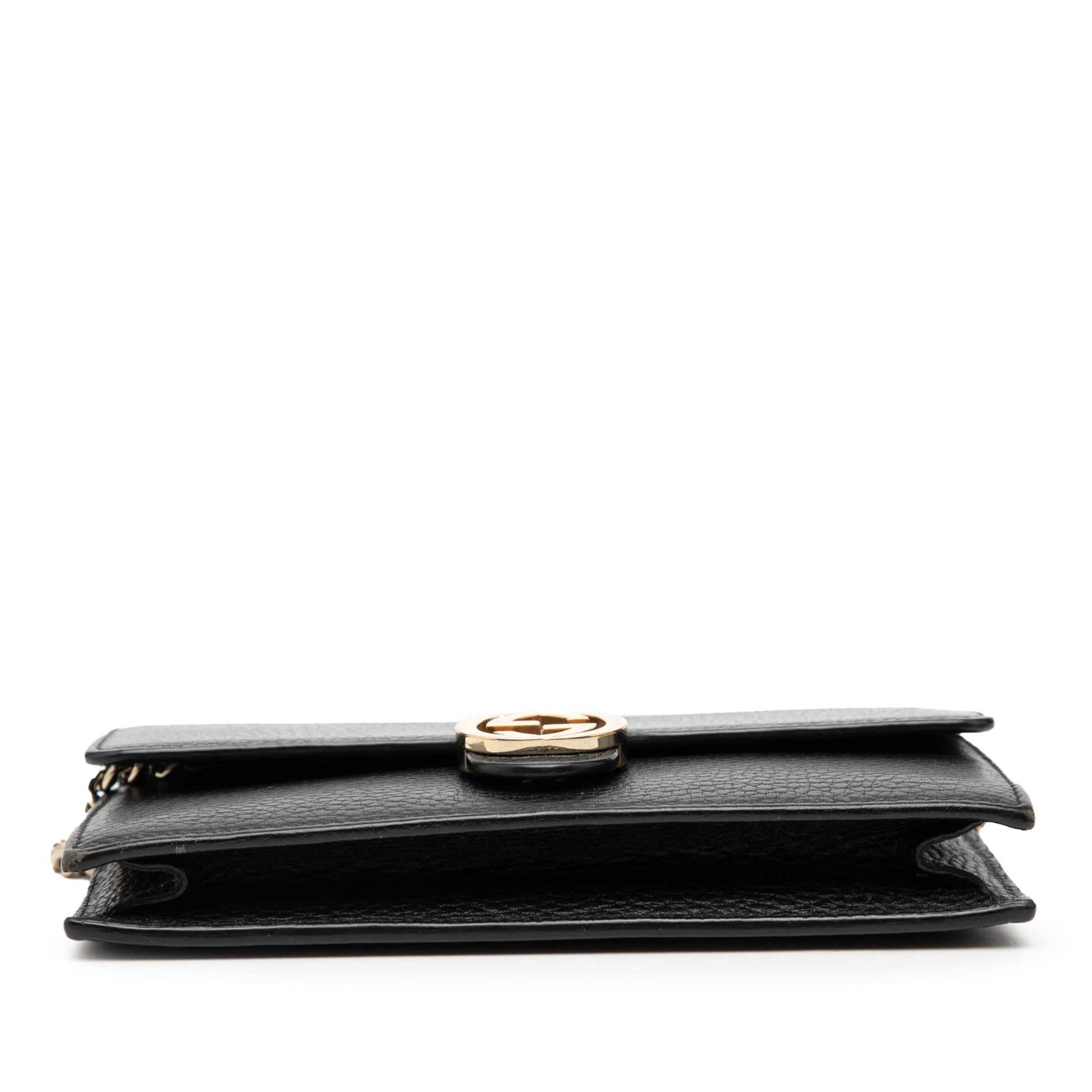 Gucci Leather Interlocking G Dollar Wallet on Chain