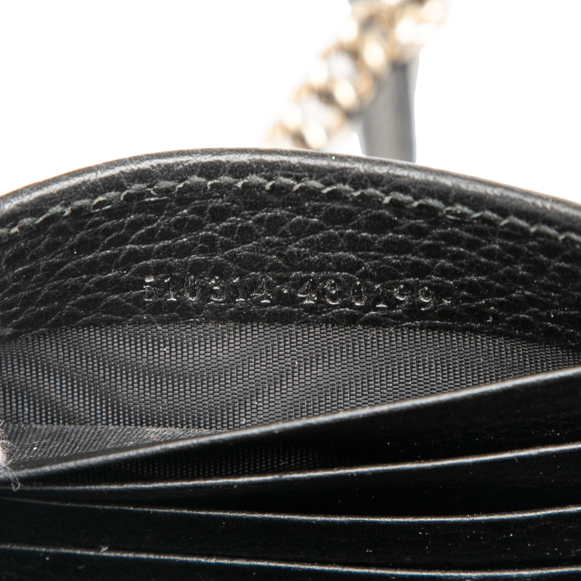 Gucci Leather Interlocking G Dollar Wallet on Chain