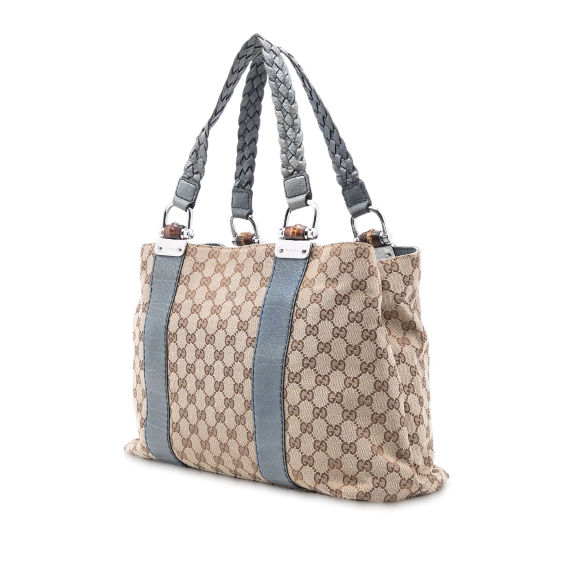 Gucci Medium GG Canvas Bamboo Libeccio Tote