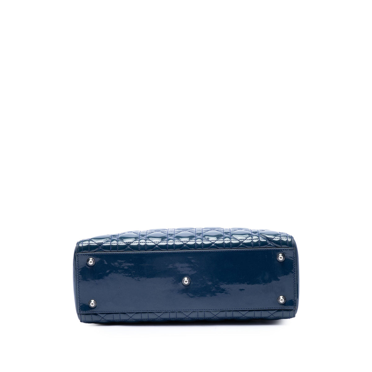 Dior Large Patent Cannage Lady Dior — Blue
