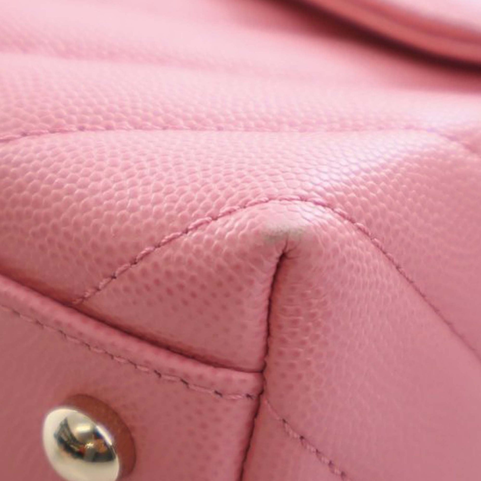 Chanel Small Caviar Chevron Coco Top Handle Bag