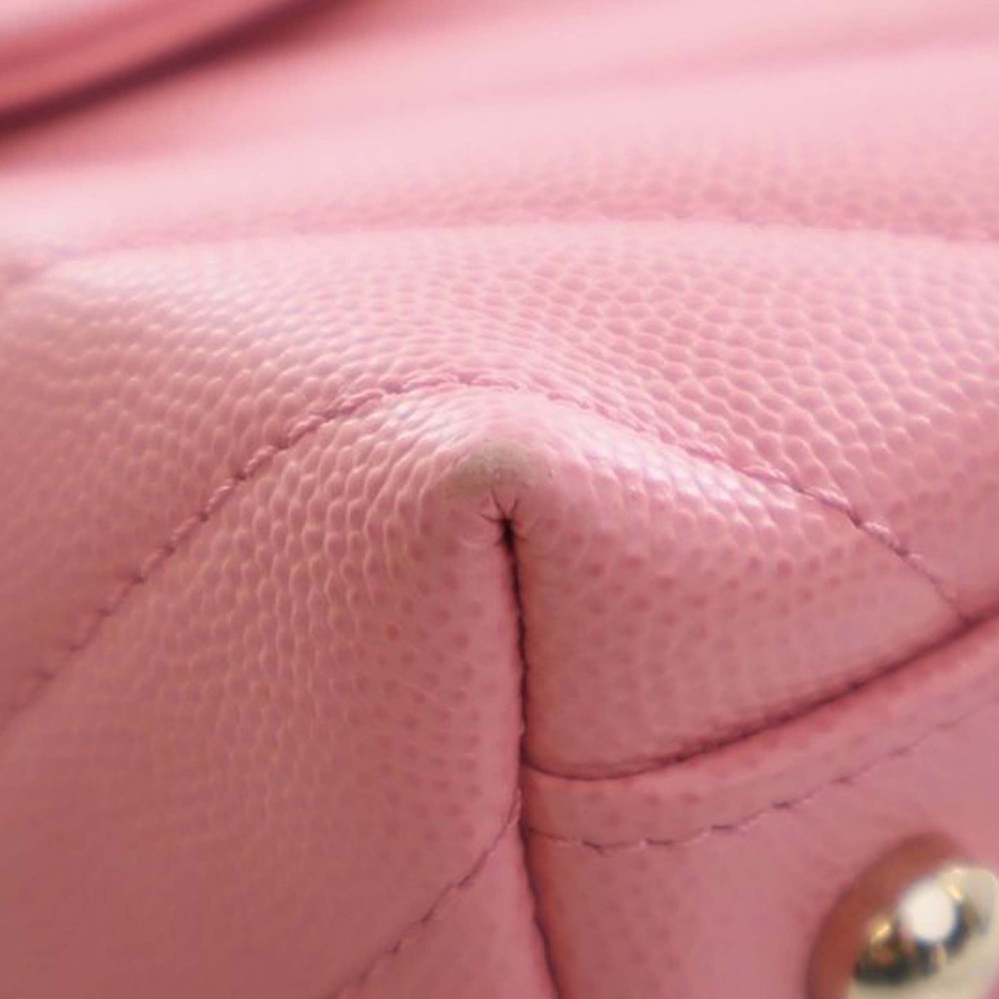 Chanel Small Caviar Chevron Coco Top Handle Bag