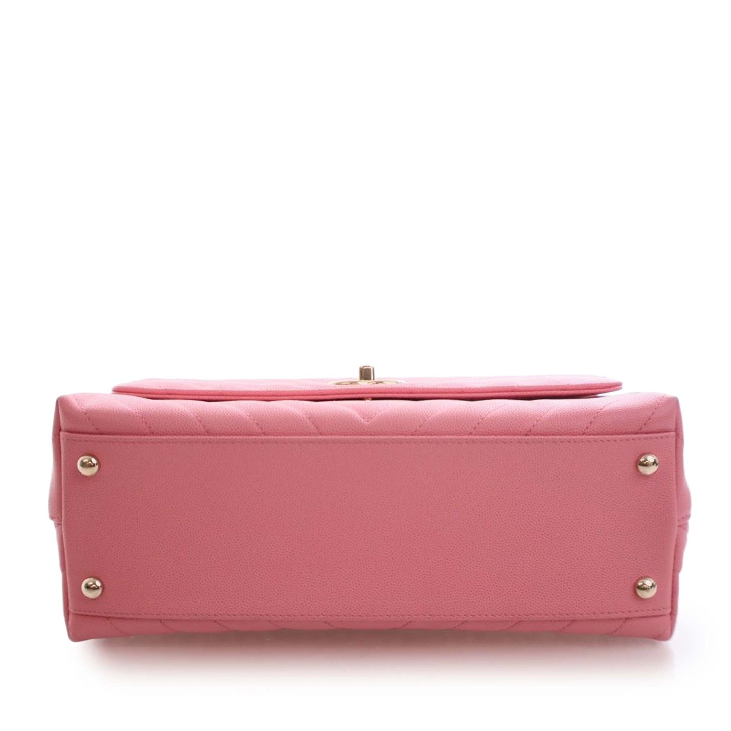 Chanel Small Caviar Chevron Coco Top Handle Bag