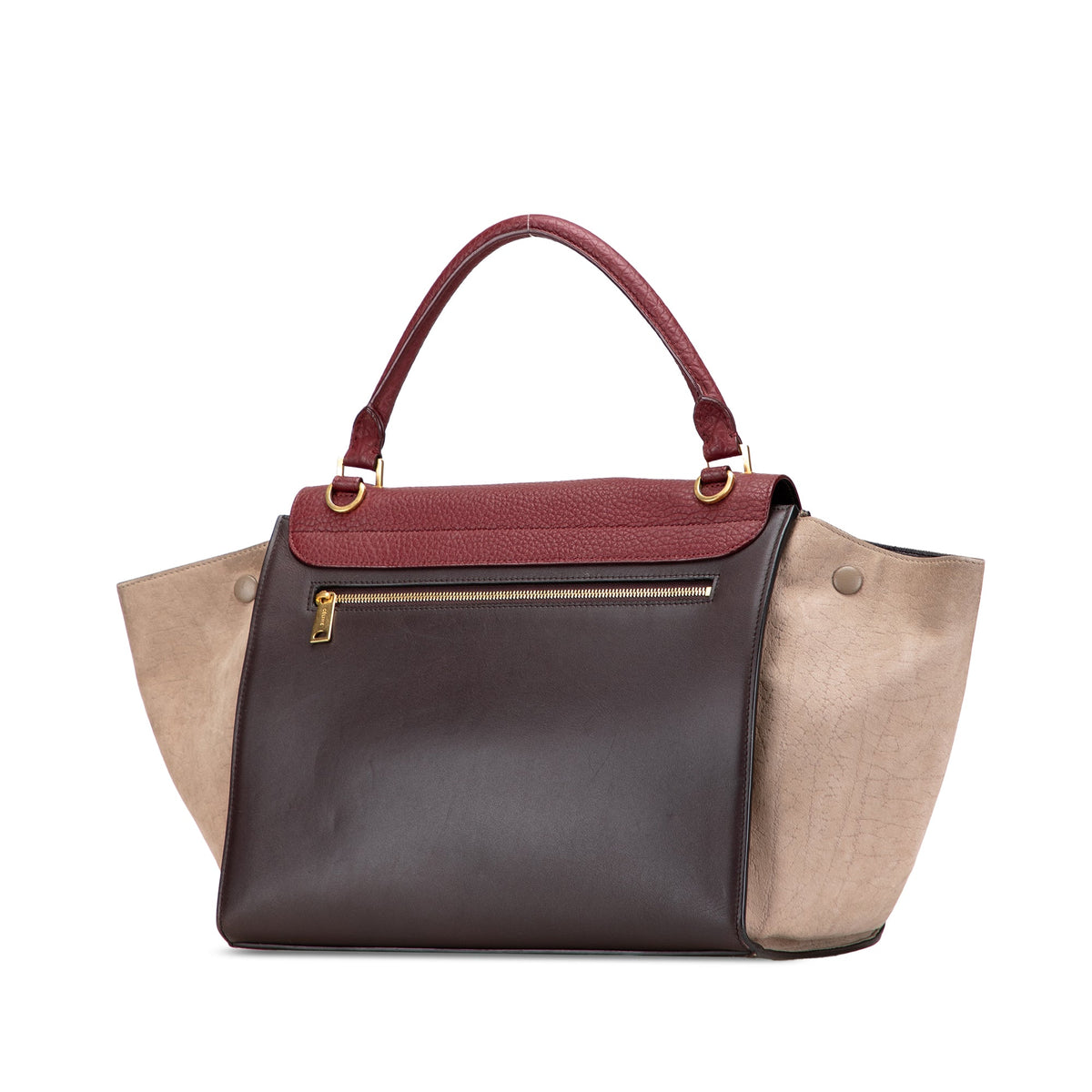 Celine Medium Tricolor Leather Trapeze Satchel