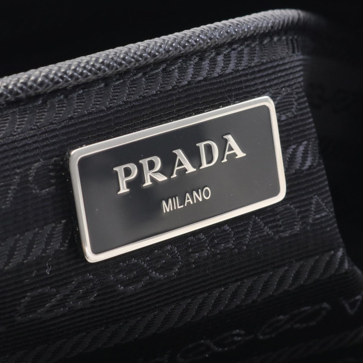 Prada Saffiano Trimmed Tessuto Zip Double Buckle Messenger Bag
