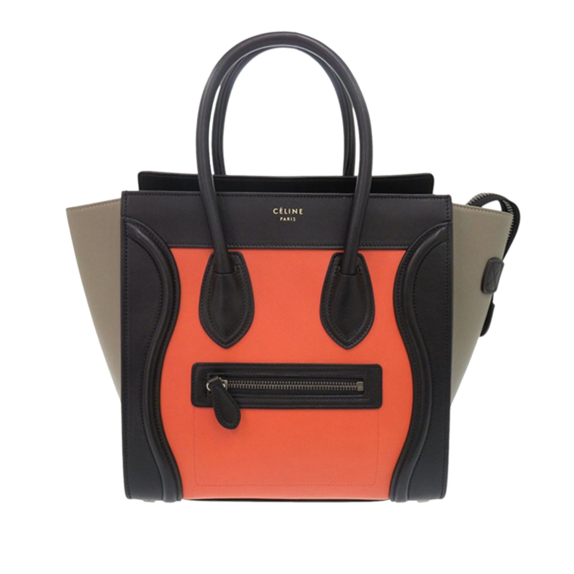 Micro Tricolor Leather Luggage Tote