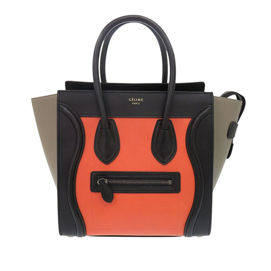 Micro Tricolor Leather Luggage Tote