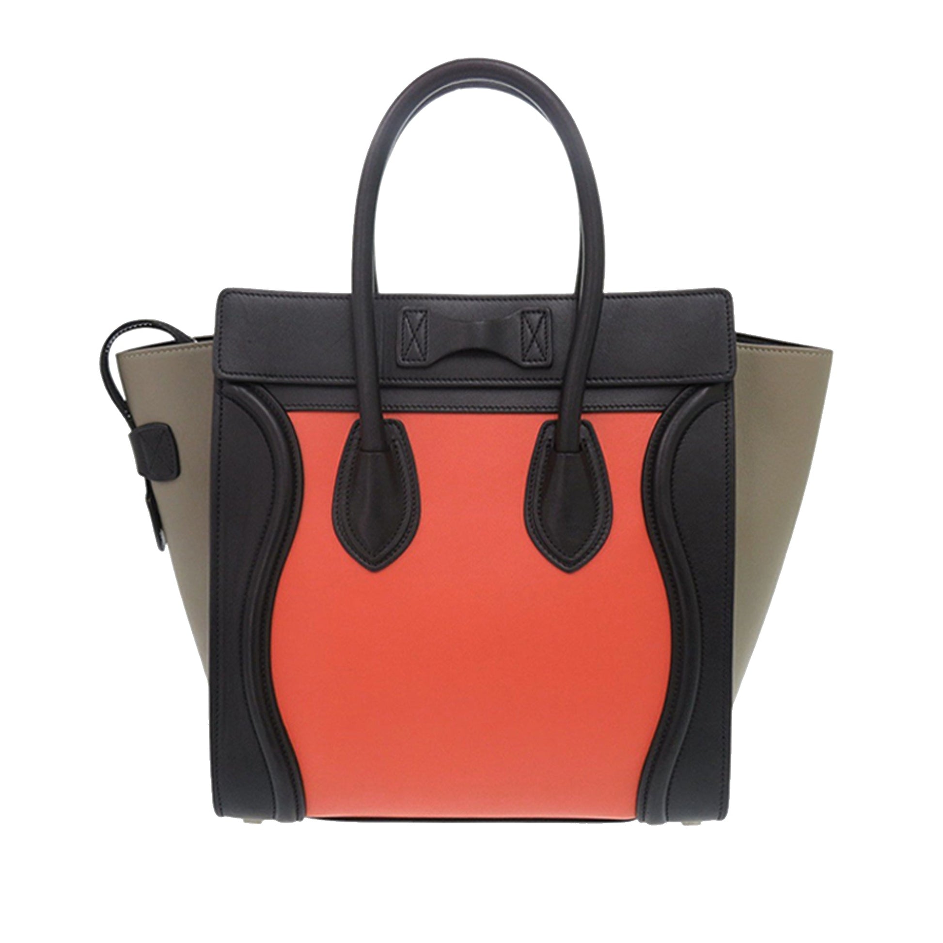 Micro Tricolor Leather Luggage Tote