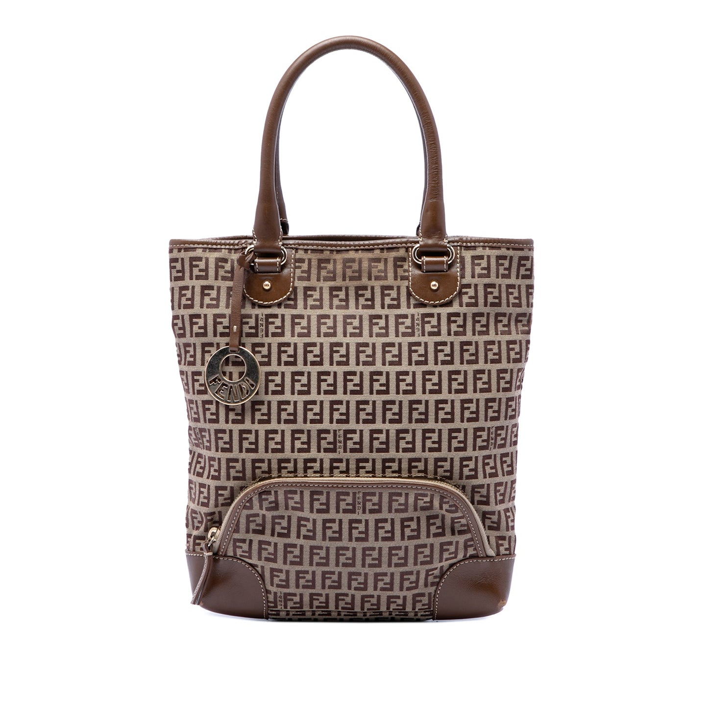 Fendi Zucchino Canvas Chef Front Pocket Shopping Tote
