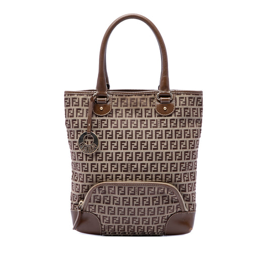 Fendi Zucchino Canvas Chef Front Pocket Shopping Tote
