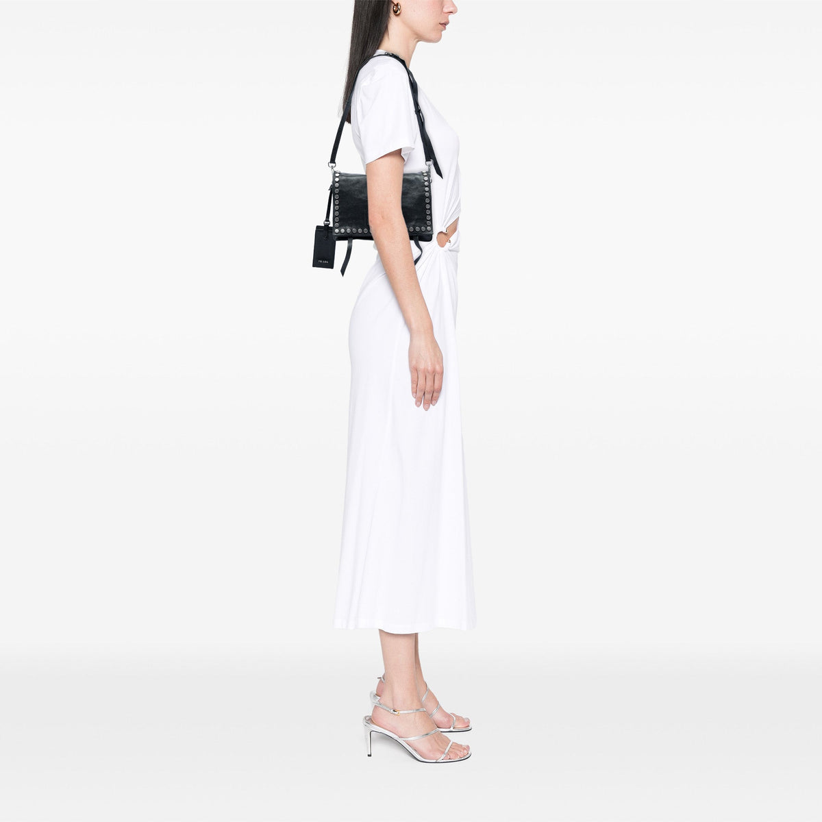 Prada Glace Calf Studded Etiquette Flap