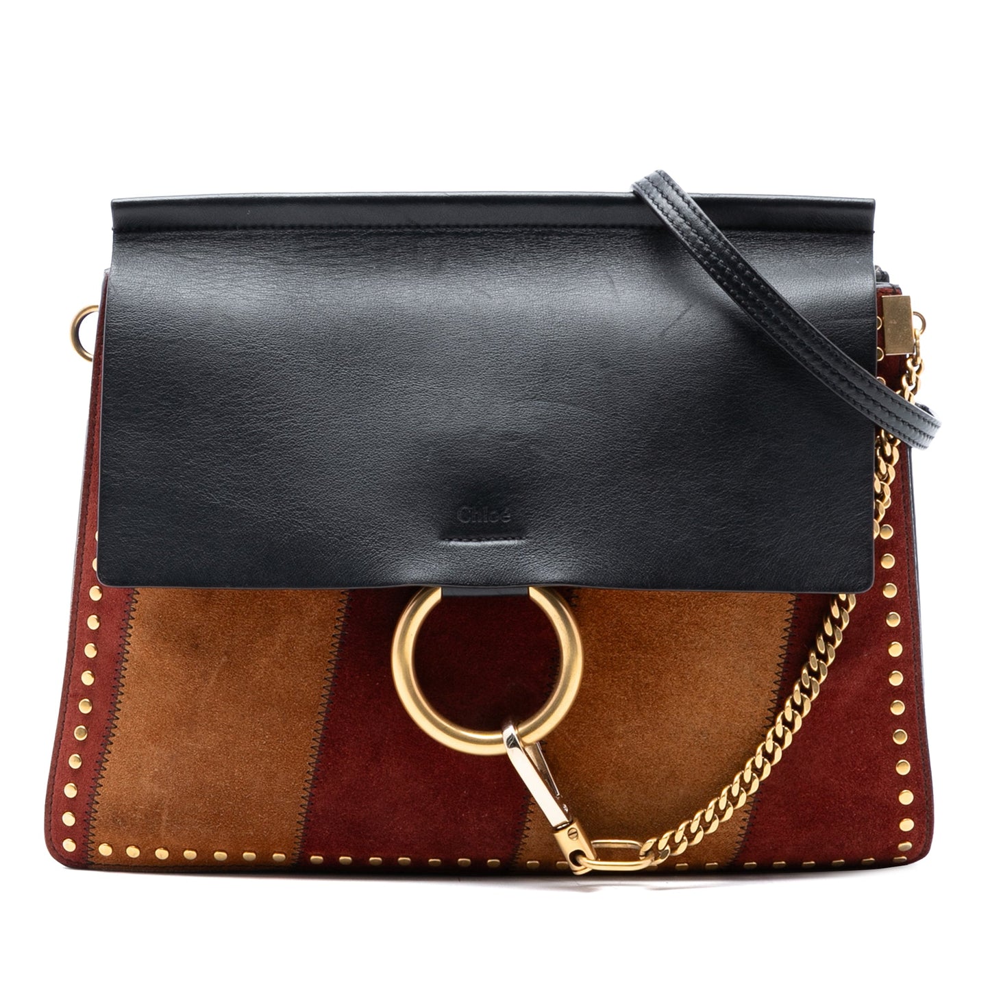 ChloÃ© Medium Calfskin and Stitched Suede Faye Crossbody