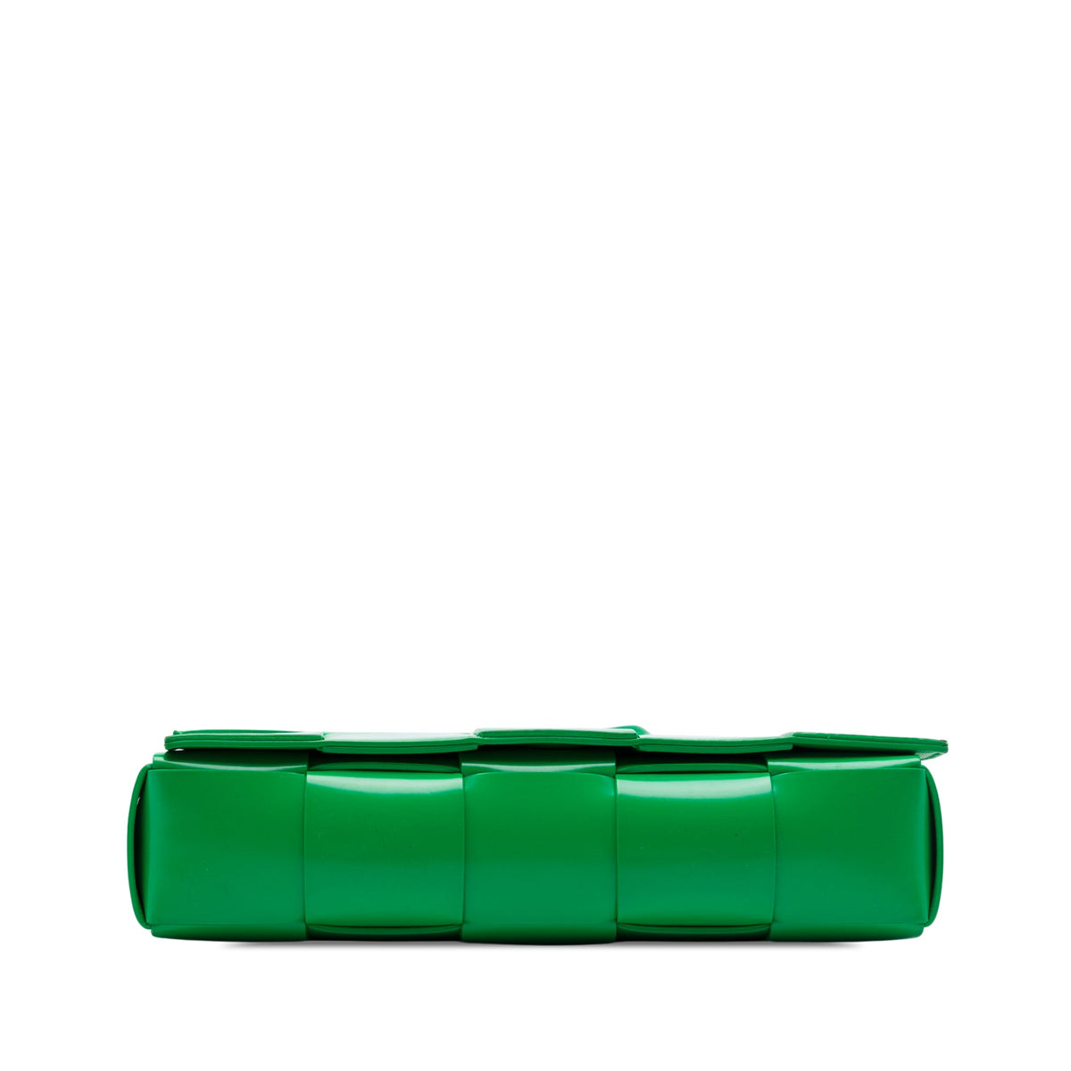 Bottega Veneta Patent Intrecciato Cassette Crossbody — Green