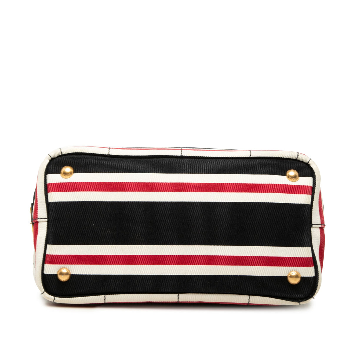 Prada Small Canvas Canapa Logo Stripes Tote