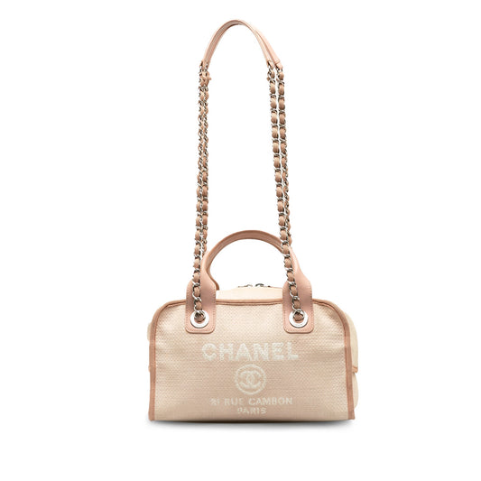 Chanel Small Canvas Deauville Bowling Bag