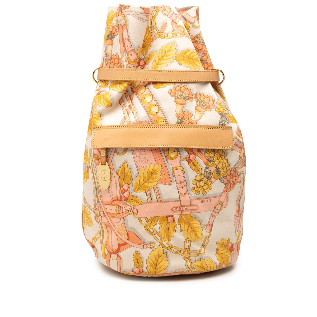 LOEWE Botanical Printed Canvas Backpack