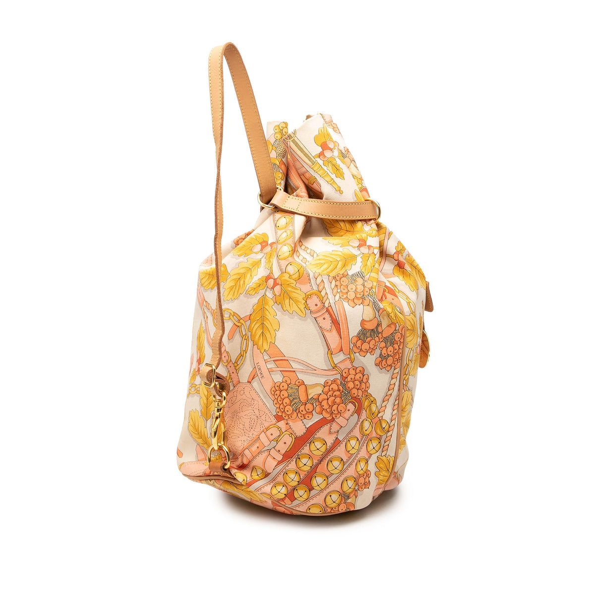 LOEWE Botanical Printed Canvas Backpack