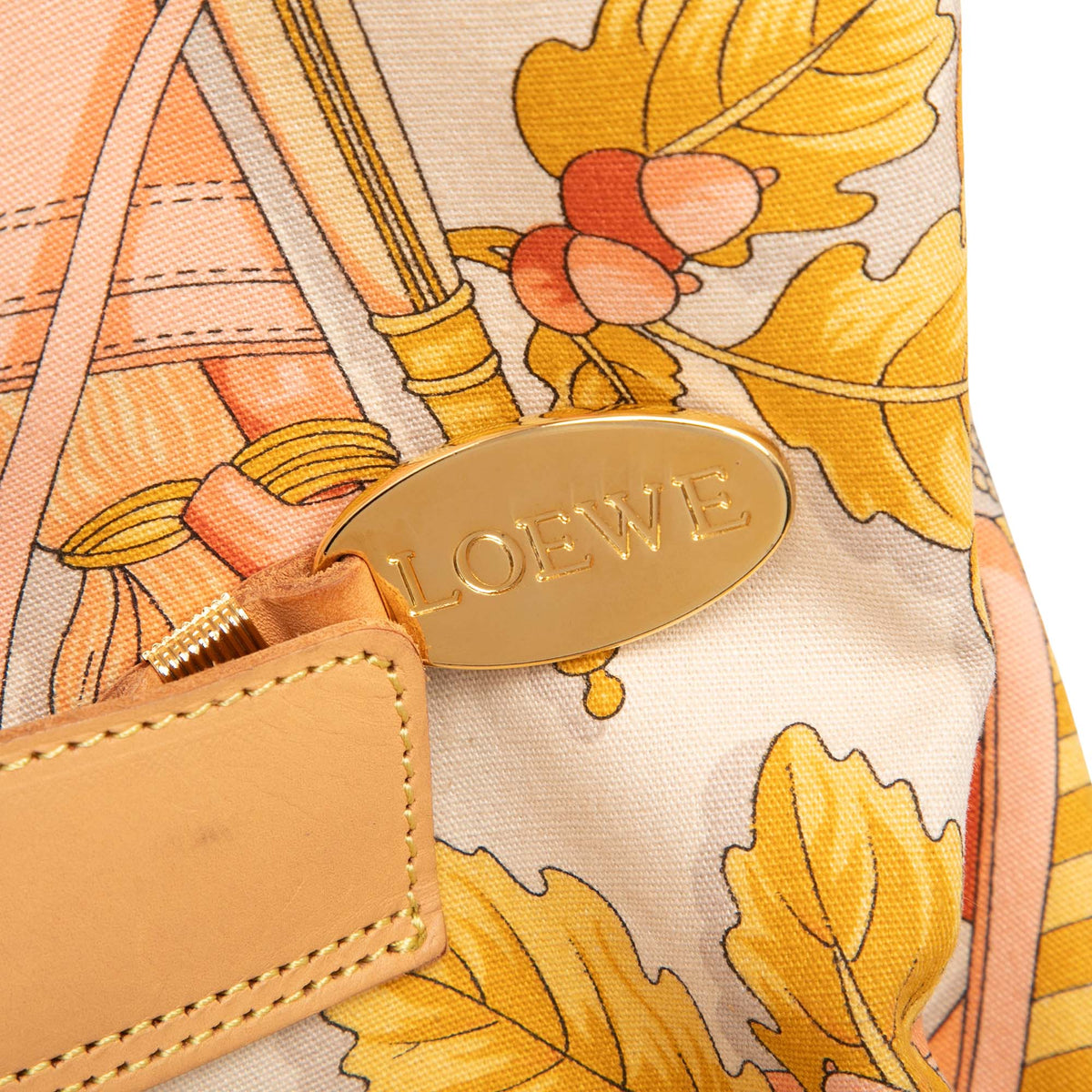 LOEWE Botanical Printed Canvas Backpack