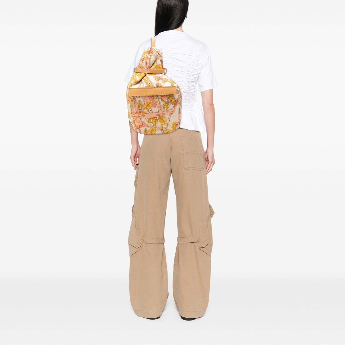LOEWE Botanical Printed Canvas Backpack