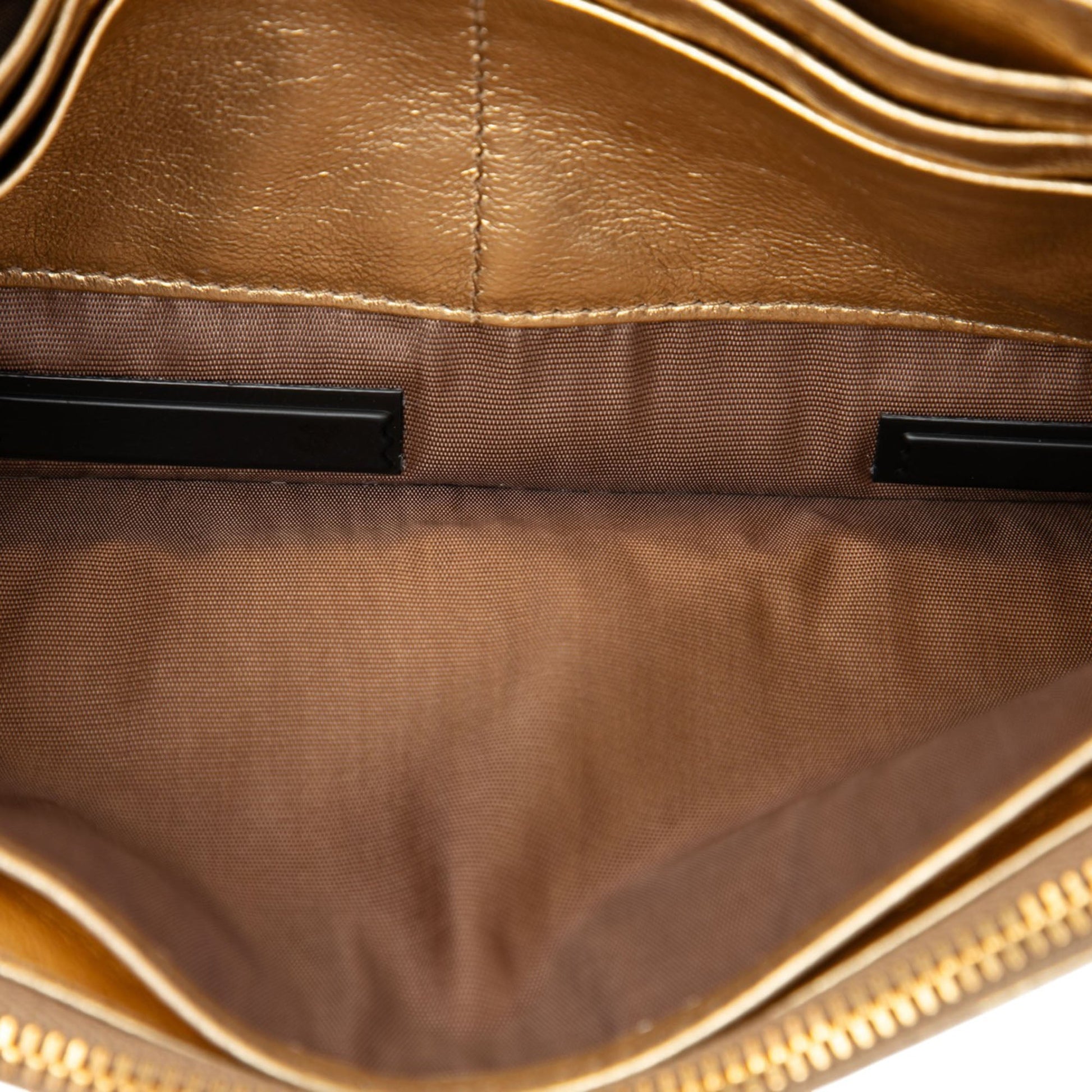 Miu Miu Metallic Leather Top Handle Wallet Bag