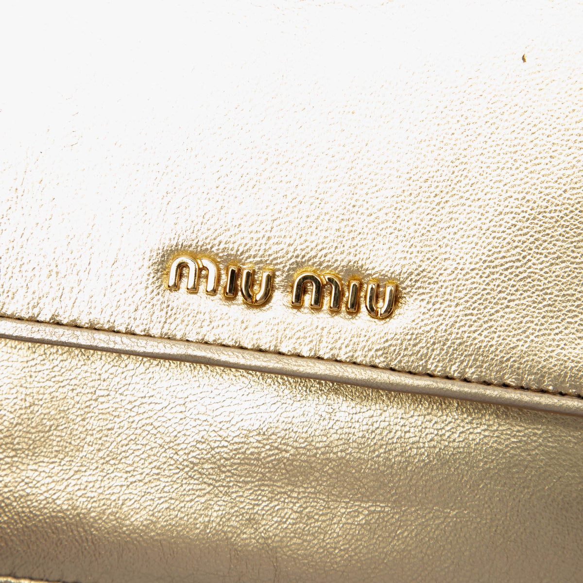 Miu Miu Metallic Leather Top Handle Wallet Bag