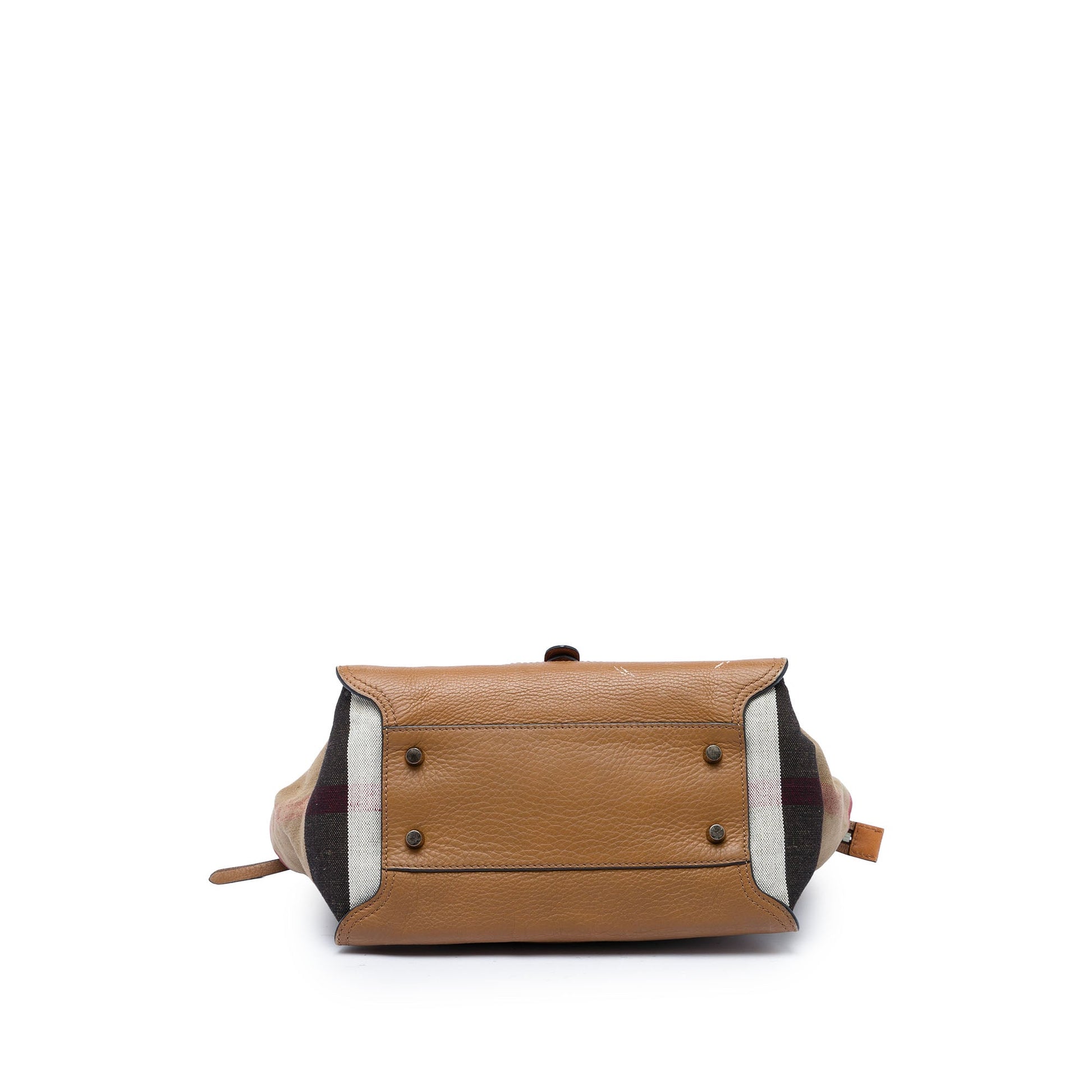Burberry Leather and House Check Canvas Harcourt Satchel