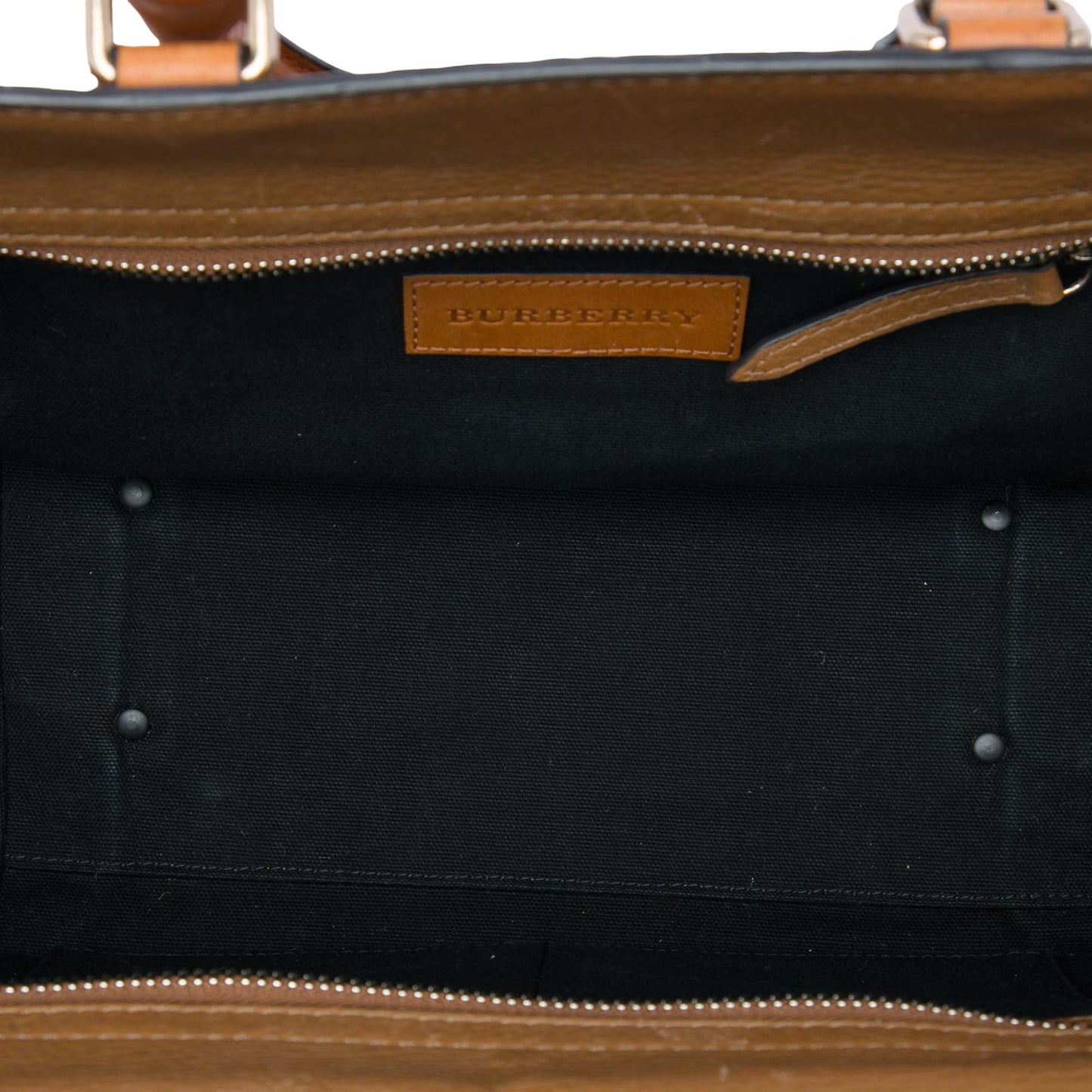 Burberry Leather and House Check Canvas Harcourt Satchel