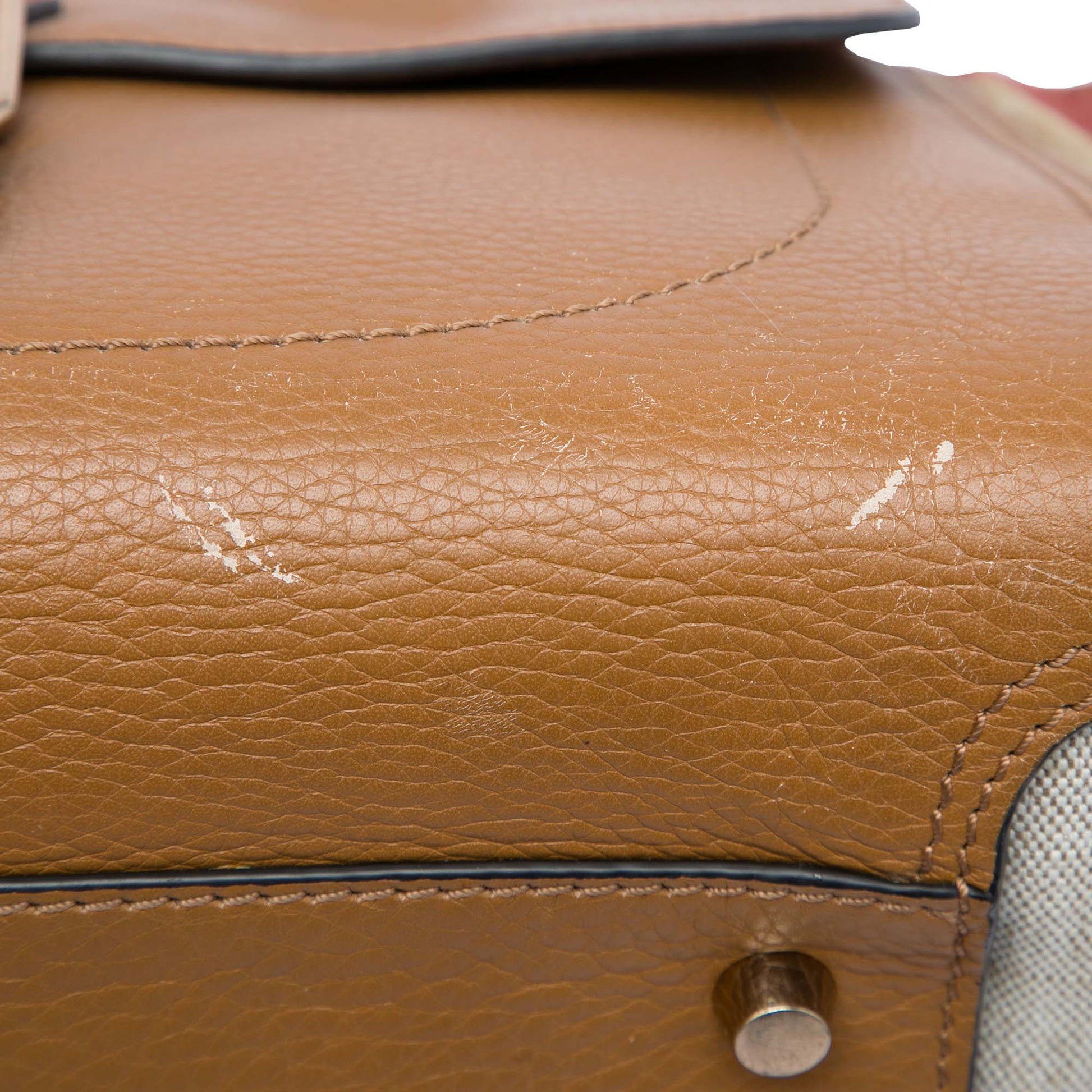 Burberry Leather and House Check Canvas Harcourt Satchel