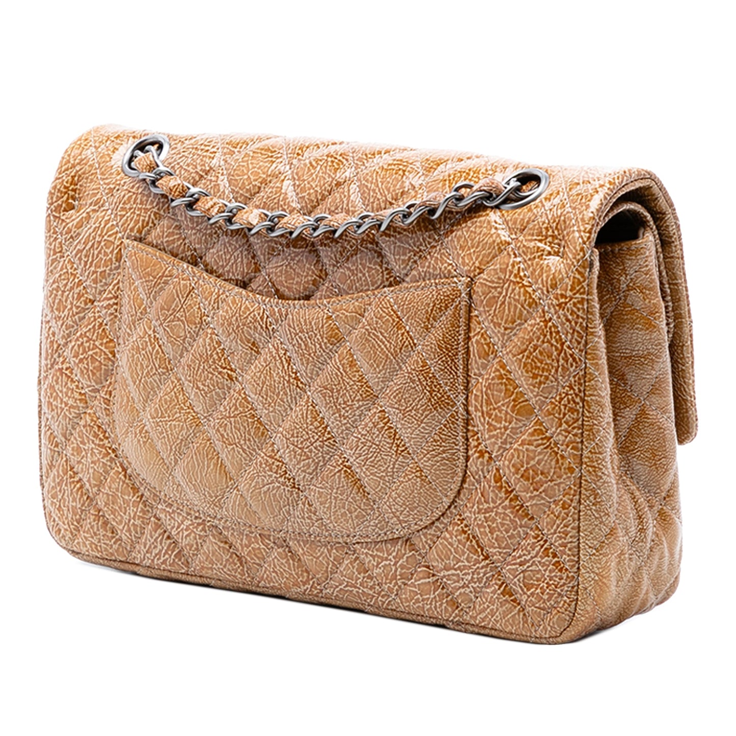 Medium Classic Crinkled Patent Double Flap