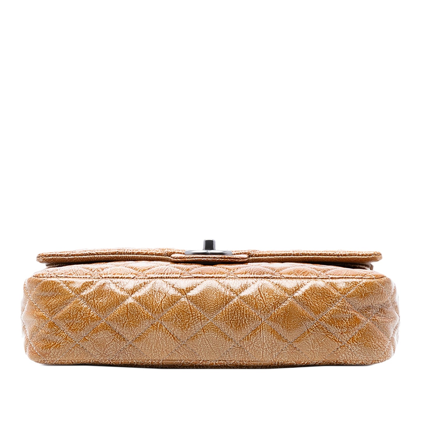 Medium Classic Crinkled Patent Double Flap