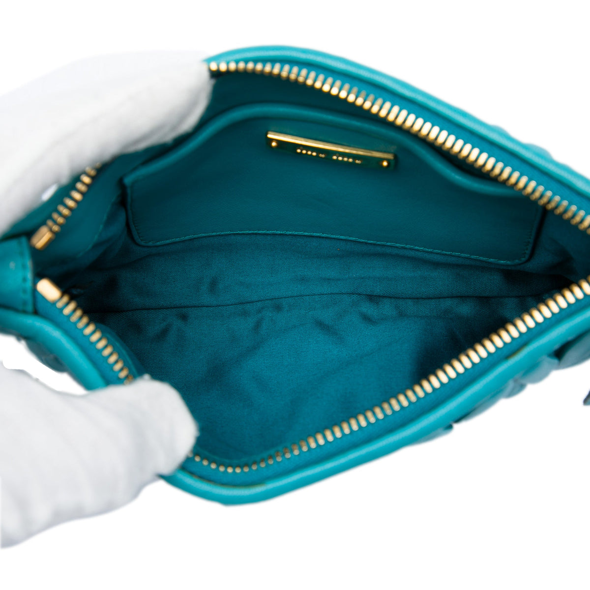 Miu Miu Matelasse Lambskin Leather Clutch — Blue