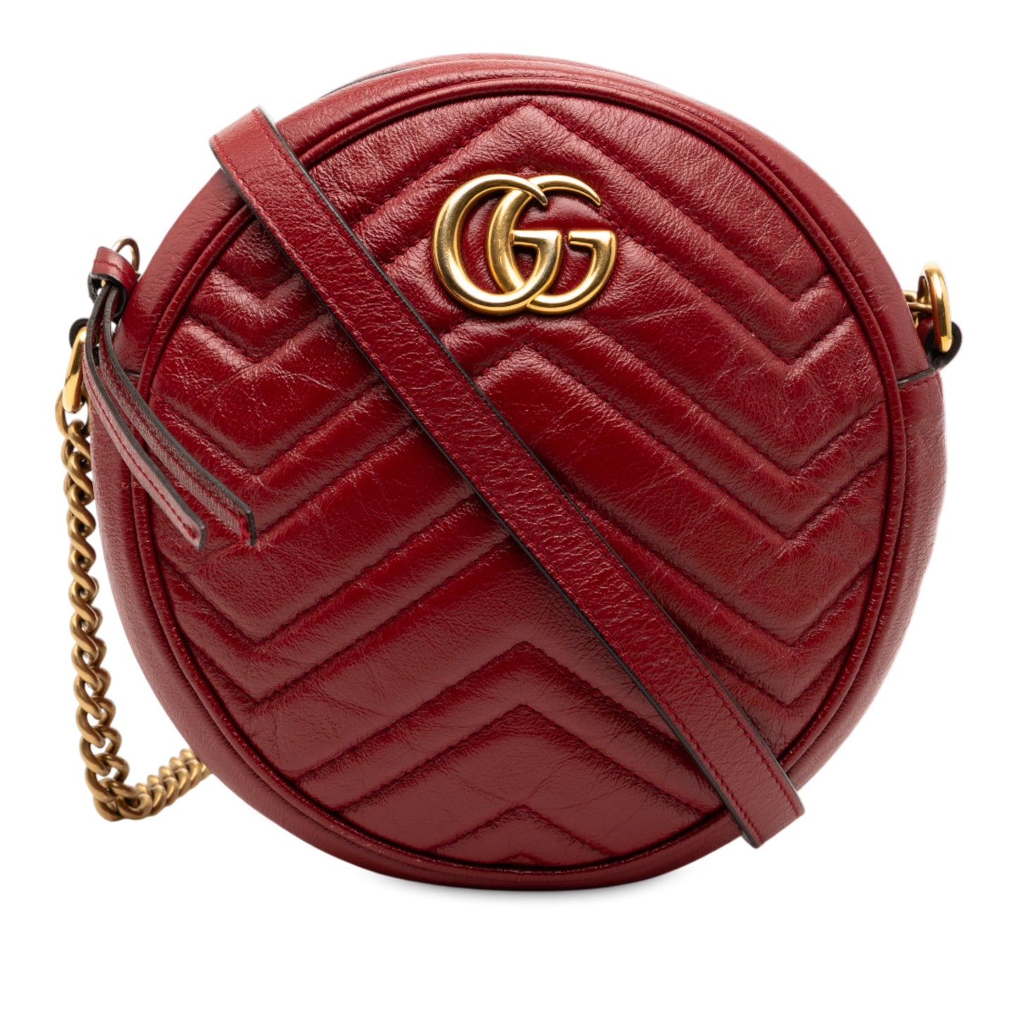 Gucci Mini GG Marmont Matelasse Leather Round Crossbody