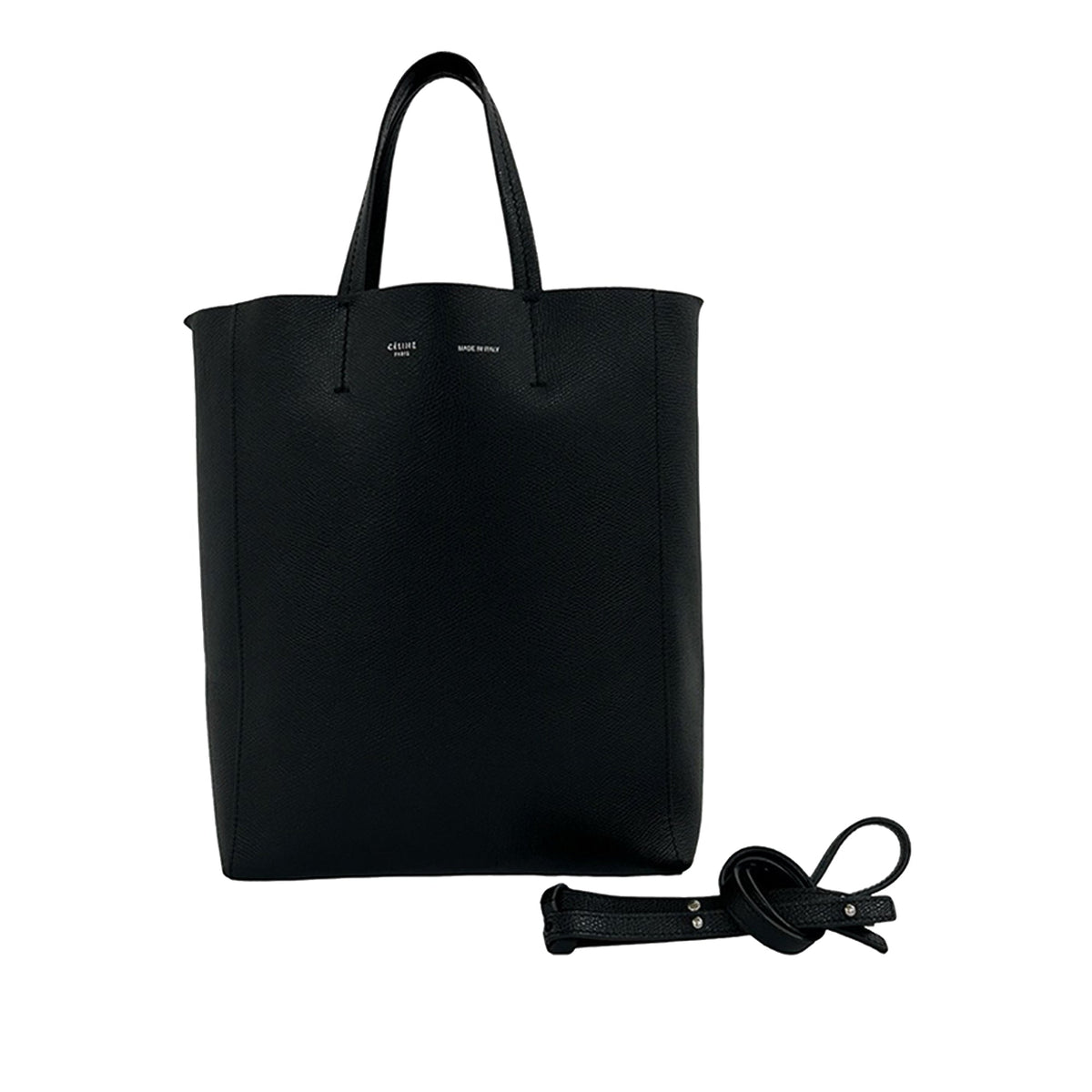 Celine Small Grained Calfskin Vertical Cabas Satchel