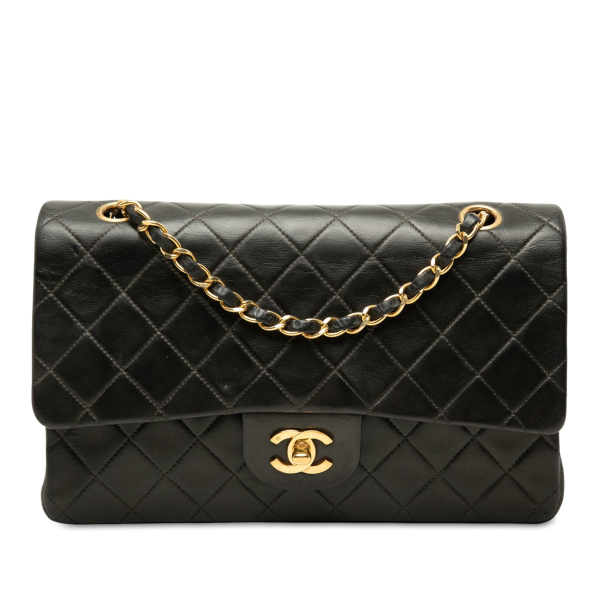 Chanel Medium Classic Lambskin Double Flap — Black