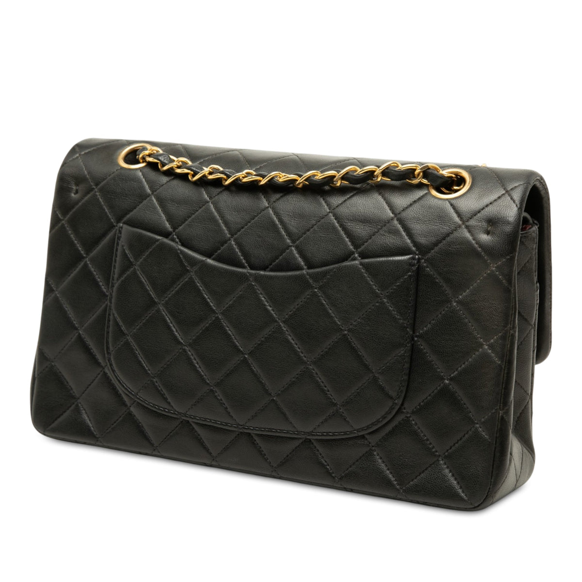 Chanel Medium Classic Lambskin Double Flap — Black