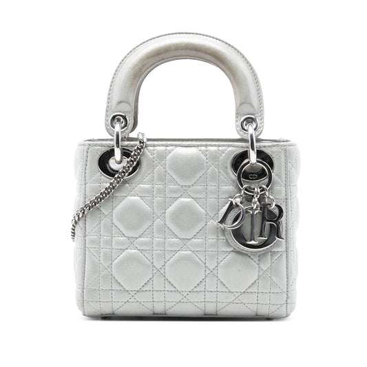 Dior Mini Iridescent Lambskin Cannage Lady Dior