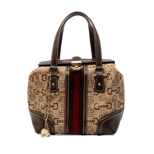 Horsebit Canvas Web Treasure Handbag