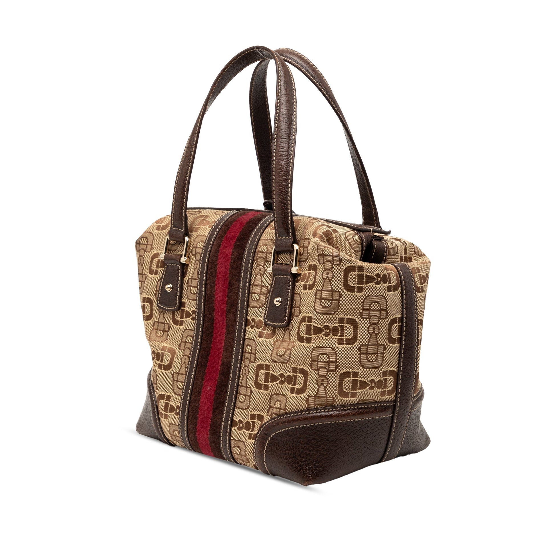 Horsebit Canvas Web Treasure Handbag