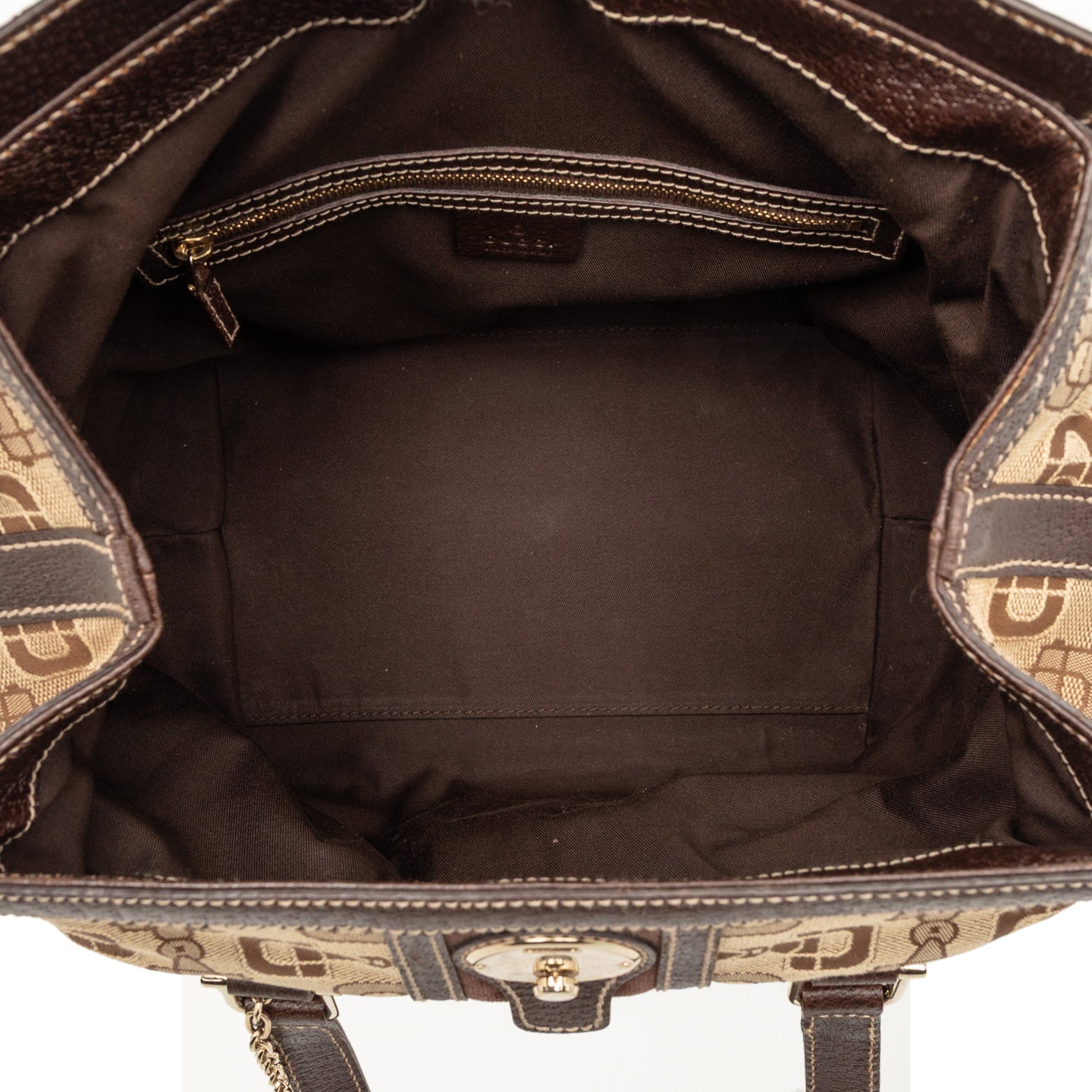 Horsebit Canvas Web Treasure Handbag