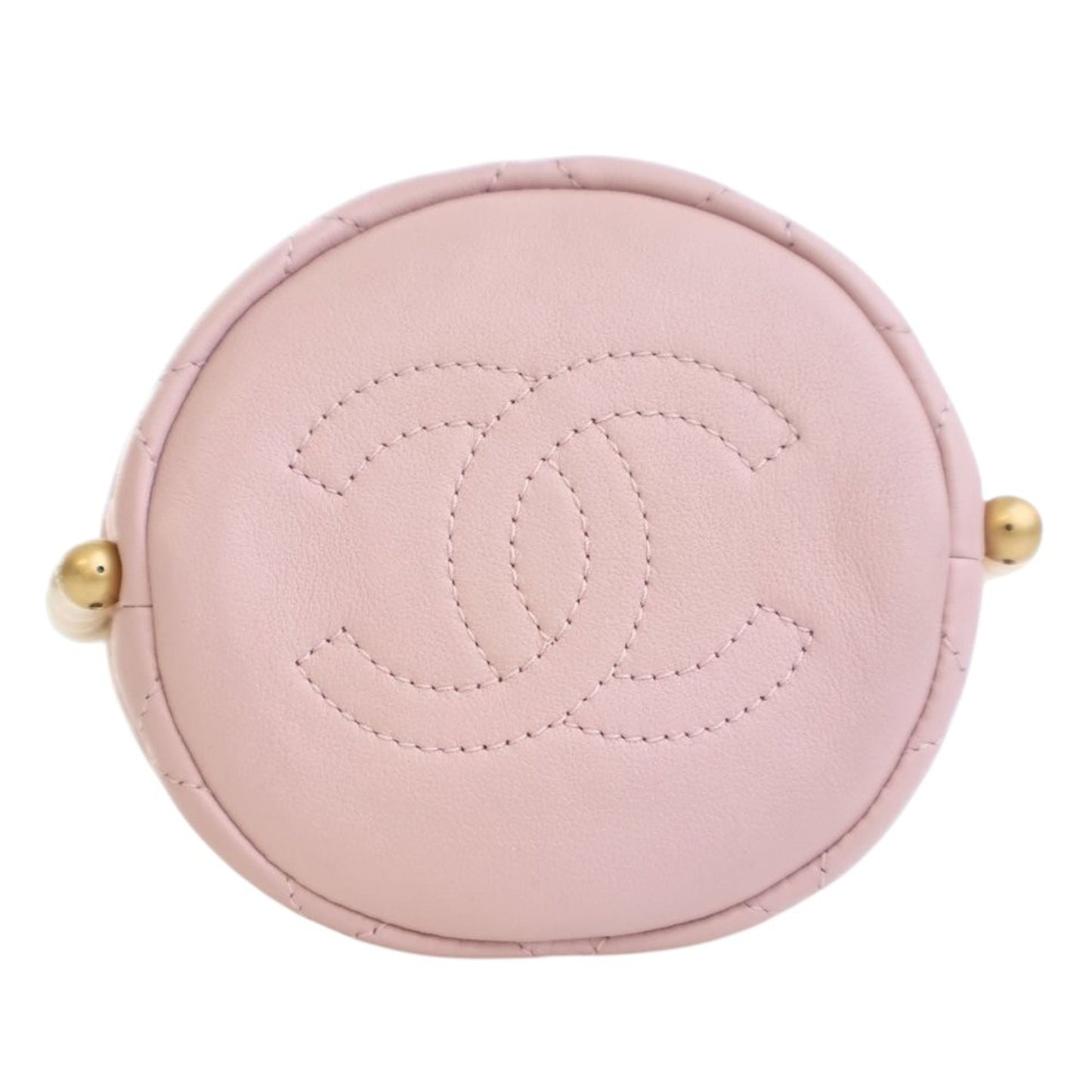 Chanel Mini Quilted Calfskin About Pearls Drawstring Bucket Bag